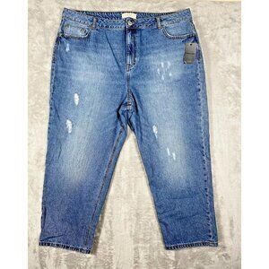 ELOQUII Denim Distressed Relaxed Ankle Length Jeans Women’s Sz 18W